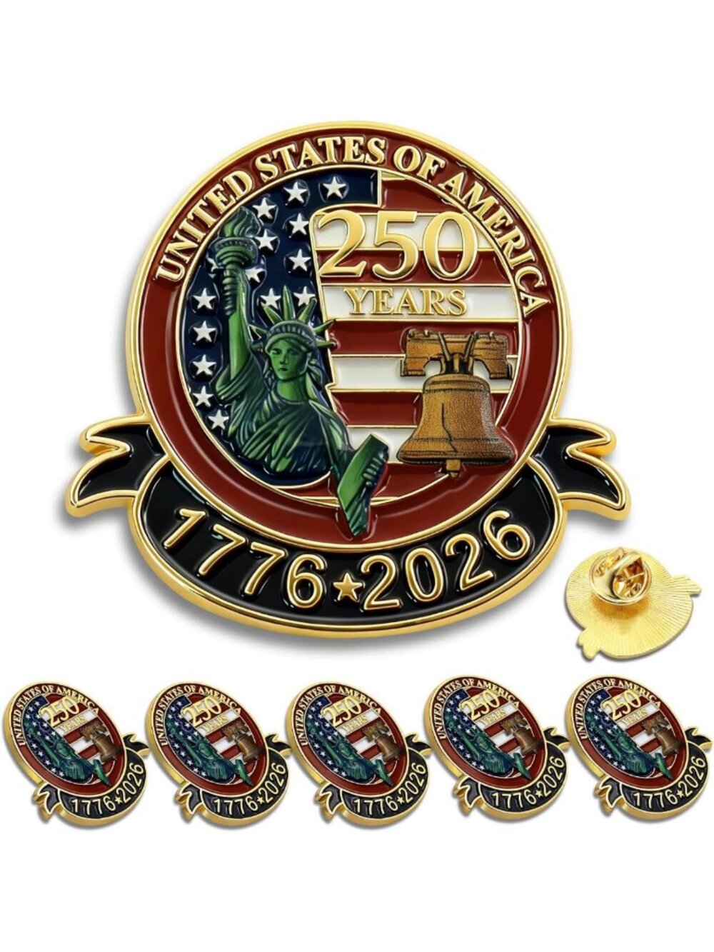250 USA Lapel Pins - Enamel Collectible Accessories for Patriot's Day